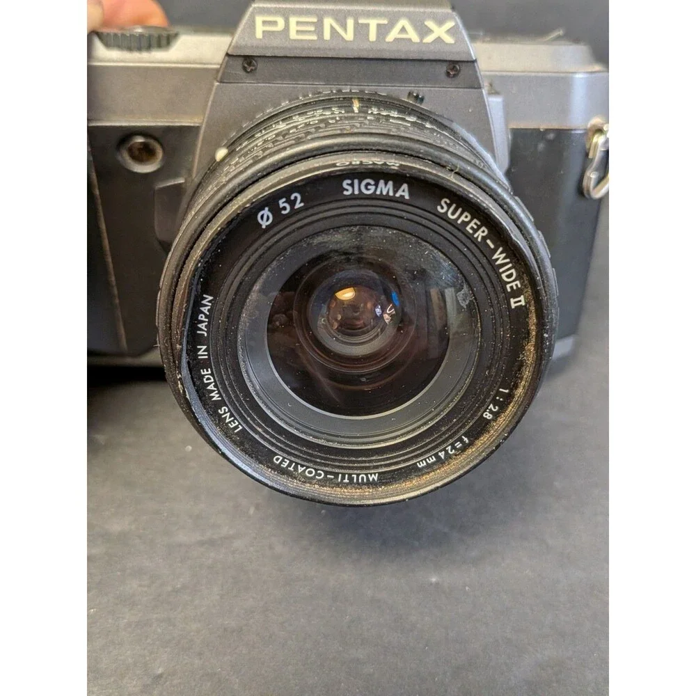 Pentax P30T Black SLR Film Camera w/ SMC Pentax-M F 24mm 1 : 2.8 *Untested As Is